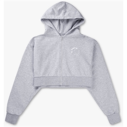 7 DAYS ACTIVE ORGANIC CROPPED HOODIE HEATHER GREY